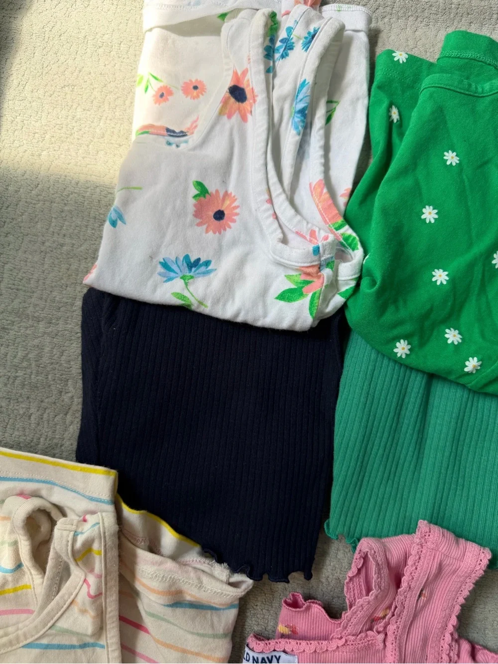 Old navy  Tank Tops - Pink, Green, White, Navy with matching biker shorts